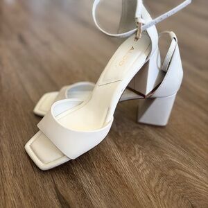 Aldo Cream Block Heel Sandals